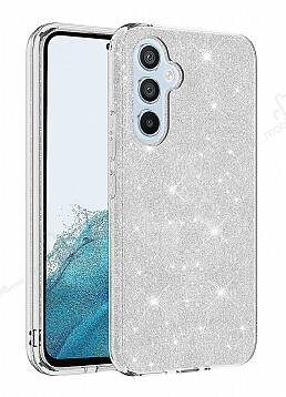 Eiroo Silvery Samsung Galaxy A34 Simli Silver Silikon Kılıf - 1