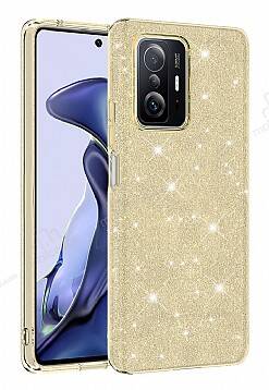 Eiroo Silvery Xiaomi 11T Pro Simli Gold Silikon Kılıf - 1