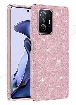 Eiroo Silvery Xiaomi 11T Simli Pembe Silikon Kılıf - 1