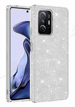 Eiroo Silvery Xiaomi 11T Simli Silver Silikon Kılıf - 1