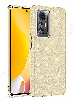 Eiroo Silvery Xiaomi 12 Lite Simli Gold Silikon Kılıf - 1