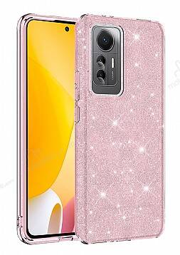 Eiroo Silvery Xiaomi 12 Lite Simli Pembe Silikon Kılıf - 1