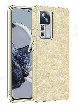 Eiroo Silvery Xiaomi 12T Pro Simli Gold Silikon Kılıf - 1