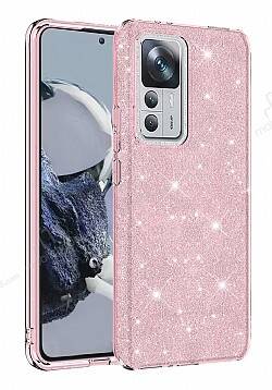 Eiroo Silvery Xiaomi 12T Pro Simli Pembe Silikon Kılıf - 1