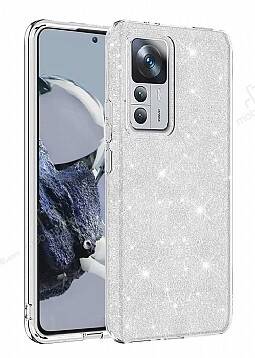 Eiroo Silvery Xiaomi 12T Pro Simli Silver Silikon Kılıf - 1