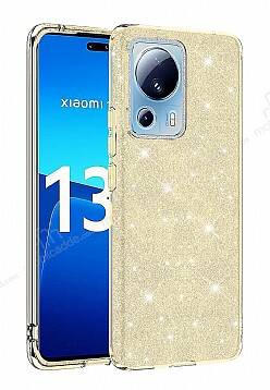 Eiroo Silvery Xiaomi 13 Lite Simli Gold Silikon Kılıf - 1