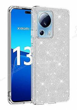 Eiroo Silvery Xiaomi 13 Lite Simli Silver Silikon Kılıf - 1