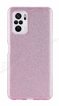 Eiroo Silvery Xiaomi Poco M5s Kamera Korumalı Simli Rose Gold Silikon Kılıf - 1