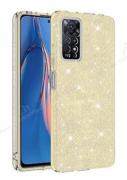 Eiroo Silvery Xiaomi Redmi Note 12 Pro 4G Simli Gold Silikon Kılıf - 1