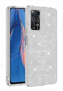 Eiroo Silvery Xiaomi Redmi Note 12 Pro 4G Simli Silver Silikon Kılıf - 1