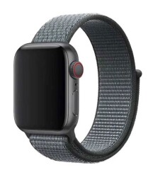 Eiroo Spor Loop Apple Watch Kumaş Koyu Gri Kordon (42 mm) - 1