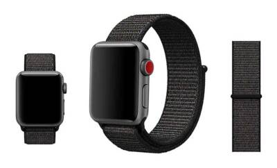 Eiroo Spor Loop Apple Watch Kumaş Koyu Gri Kordon (42 mm) - 2