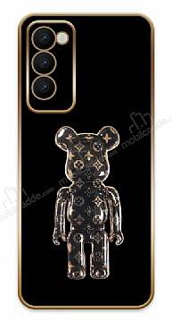 Eiroo Tecno Camon 18 Bearbrick Standlı Siyah Silikon Kılıf - 1