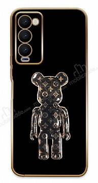 Eiroo Tecno Camon 18 Premier Bearbrick Standlı Siyah Silikon Kılıf - 1