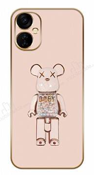 Eiroo Tecno Spark 9T Candy Bear Standlı Pembe Silikon Kılıf - 1