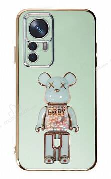 Eiroo Xiaomi 12T Candy Bear Standlı Yeşil Silikon Kılıf - 1