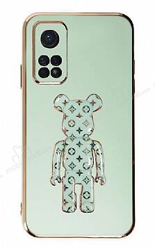 Eiroo Xiaomi Mi 10T Bearbrick Standlı Yeşil Silikon Kılıf - 1