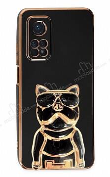 Eiroo Xiaomi Mi 10T Bulldog Standlı Siyah Silikon Kılıf - 1