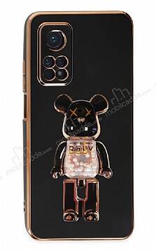 Eiroo Xiaomi Mi 10T Candy Bear Standlı Siyah Silikon Kılıf - 1