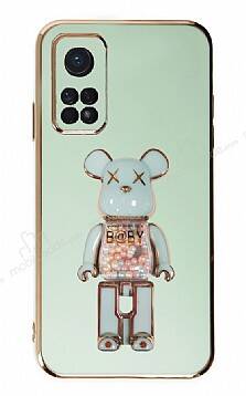 Eiroo Xiaomi Mi 10T Candy Bear Standlı Yeşil Silikon Kılıf - 1