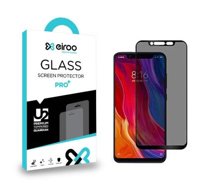 Eiroo Xiaomi Mi 8 Privacy Tempered Glass Cam Ekran Koruyucu - 1