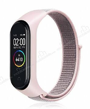 Eiroo Xiaomi Mi Band 3 Açık Pembe Kumaş Kordon - 1