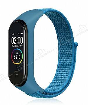 Eiroo Xiaomi Mi Band 3 Mavi Kumaş Kordon - 1