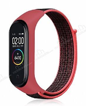 Eiroo Xiaomi Mi Band 3 Pembe-Siyah Kumaş Kordon - 1