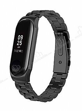 Eiroo Xiaomi Mi Band 3 Siyah Metal Kordon - 1