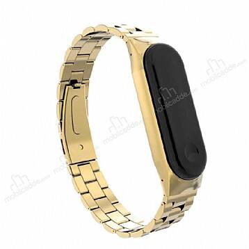 Eiroo Xiaomi Mi Band 5 Gold Metal Kordon - 1