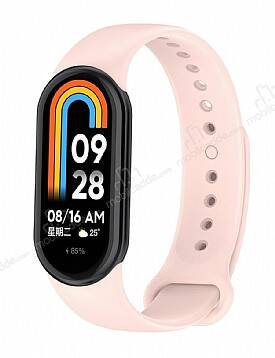 Eiroo Xiaomi Mi Band 8 Pembe Silikon Kordon - 1