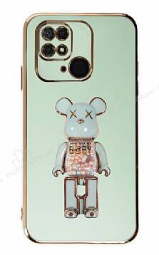 Eiroo Xiaomi Poco C40 Candy Bear Standlı Yeşil Silikon Kılıf - 1