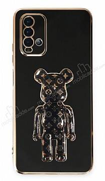 Eiroo Xiaomi Poco M3 Bearbrick Standlı Siyah Silikon Kılıf - 1