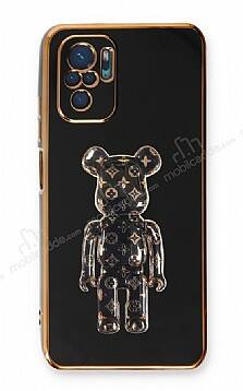 Eiroo Xiaomi Poco M5s Bearbrick Standlı Siyah Silikon Kılıf - 1