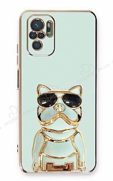 Eiroo Xiaomi Poco M5s Bulldog Standlı Yeşil Silikon Kılıf - 1