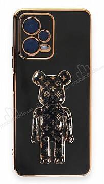 Eiroo Xiaomi Poco X5 5G Bearbrick Standlı Siyah Silikon Kılıf - 1