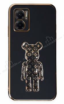 Eiroo Xiaomi Redmi 10 5G Bearbrick Standlı Siyah Silikon Kılıf - 1