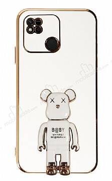 Eiroo Xiaomi Redmi 10A Baby Bear Standlı Beyaz Silikon Kılıf - 1