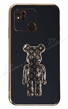 Eiroo Xiaomi Redmi 10A Bearbrick Standlı Siyah Silikon Kılıf - 1