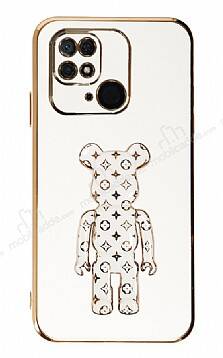 Eiroo Xiaomi Redmi 10C Bearbrick Standlı Beyaz Silikon Kılıf - 1