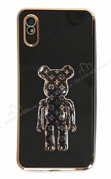 Eiroo Xiaomi Redmi 9A Bearbrick Standlı Siyah Silikon Kılıf - 1