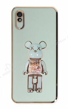 Eiroo Xiaomi Redmi 9A Candy Bear Standlı Yeşil Silikon Kılıf - 1