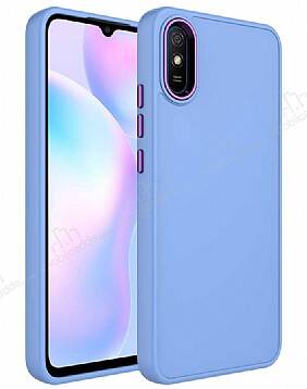 Eiroo Xiaomi Redmi 9A Metal Çerçeveli Lila Rubber Kılıf - 1