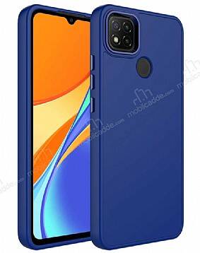 Eiroo Xiaomi Redmi 9C Metal Çerçeveli Lacivert Rubber Kılıf - 1