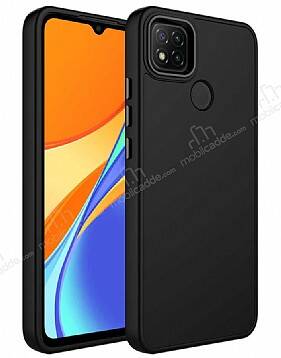 Eiroo Xiaomi Redmi 9C Metal Çerçeveli Siyah Rubber Kılıf - 1