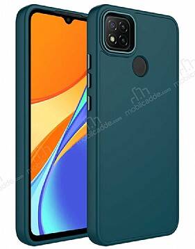 Eiroo Xiaomi Redmi 9C Metal Çerçeveli Yeşil Rubber Kılıf - 1