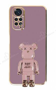 Eiroo Xiaomi Redmi Note 11 Baby Bear Standlı Mor Silikon Kılıf - 1