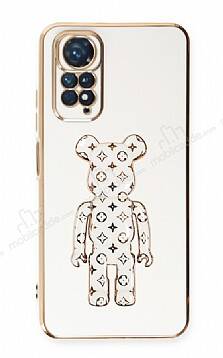 Eiroo Xiaomi Redmi Note 11 Bearbrick Standlı Beyaz Silikon Kılıf - 1