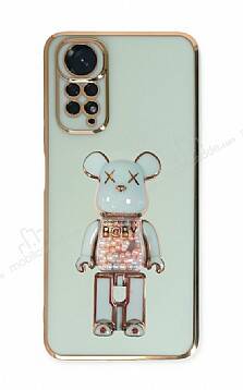 Eiroo Xiaomi Redmi Note 11 Candy Bear Standlı Yeşil Silikon Kılıf - 1