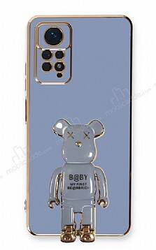 Eiroo Xiaomi Redmi Note 11 Pro Baby Bear Standlı Mavi Silikon Kılıf - 1